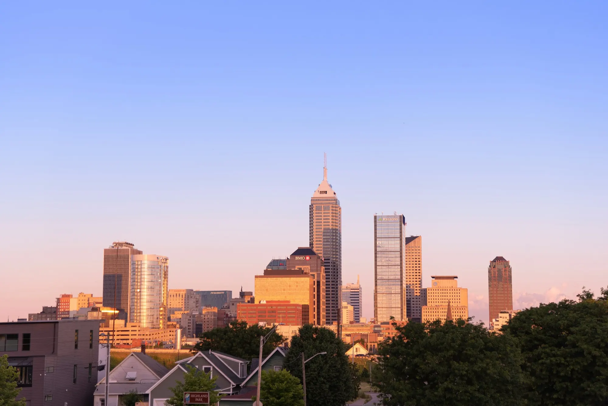 Indianapolis skyline at dusk